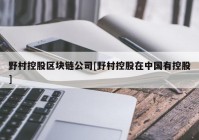 野村控股区块链公司[野村控股在中国有控股]