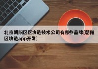 北京朝阳区区块链技术公司有哪些品牌[朝阳区块链app开发]